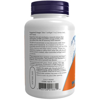 Ultra Omega 3-D &amp; EPA-500 / DHA-250 | ألترا أوميجا-3 و 600 حمض الإيكوسابنتاينويك / 300 حمض الدوكوساهيكسانويك - 90 كبسولة هلامية من جيلاتين السمك - ®Now Foods 2