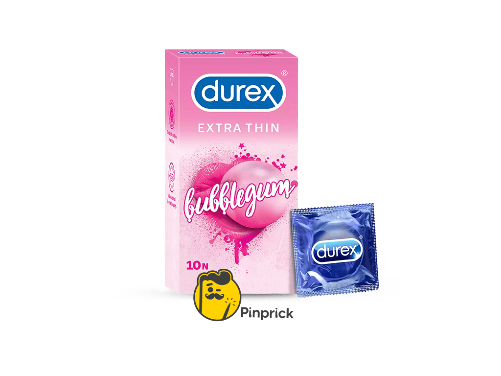 واقي ديوركس نكهة العلكة Durex Extra Thin Bubblegum Condom – رقيق جدا لمتعة أعلى – 10 قطع | ®Durex