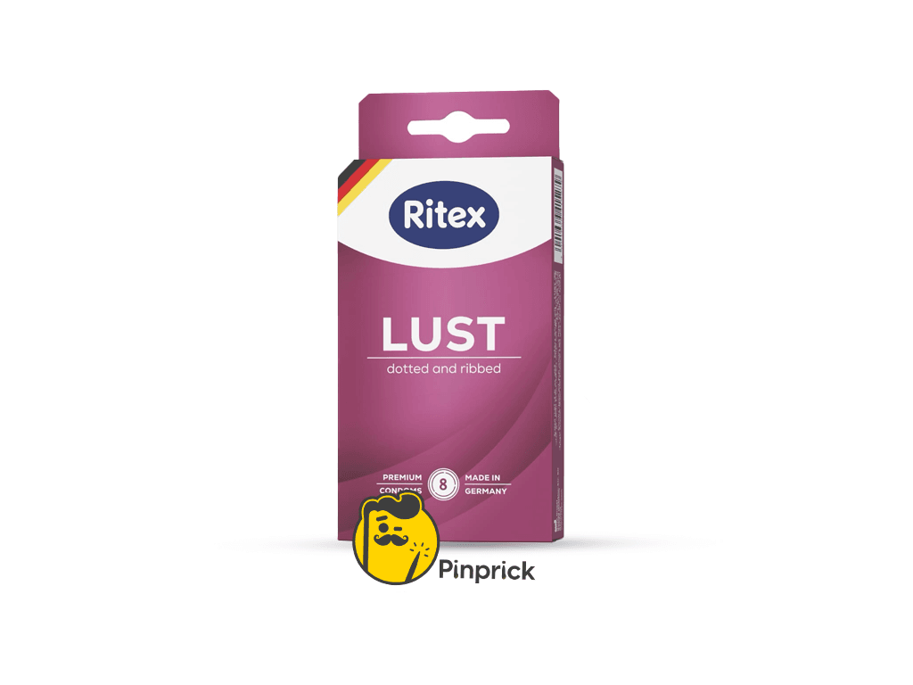 واقي ريتكس منقط ومضلع Ritex condom - Lust لزيادة المتعة لدى النساء - 8 قطع | صنع في ألمانيا 🇩🇪