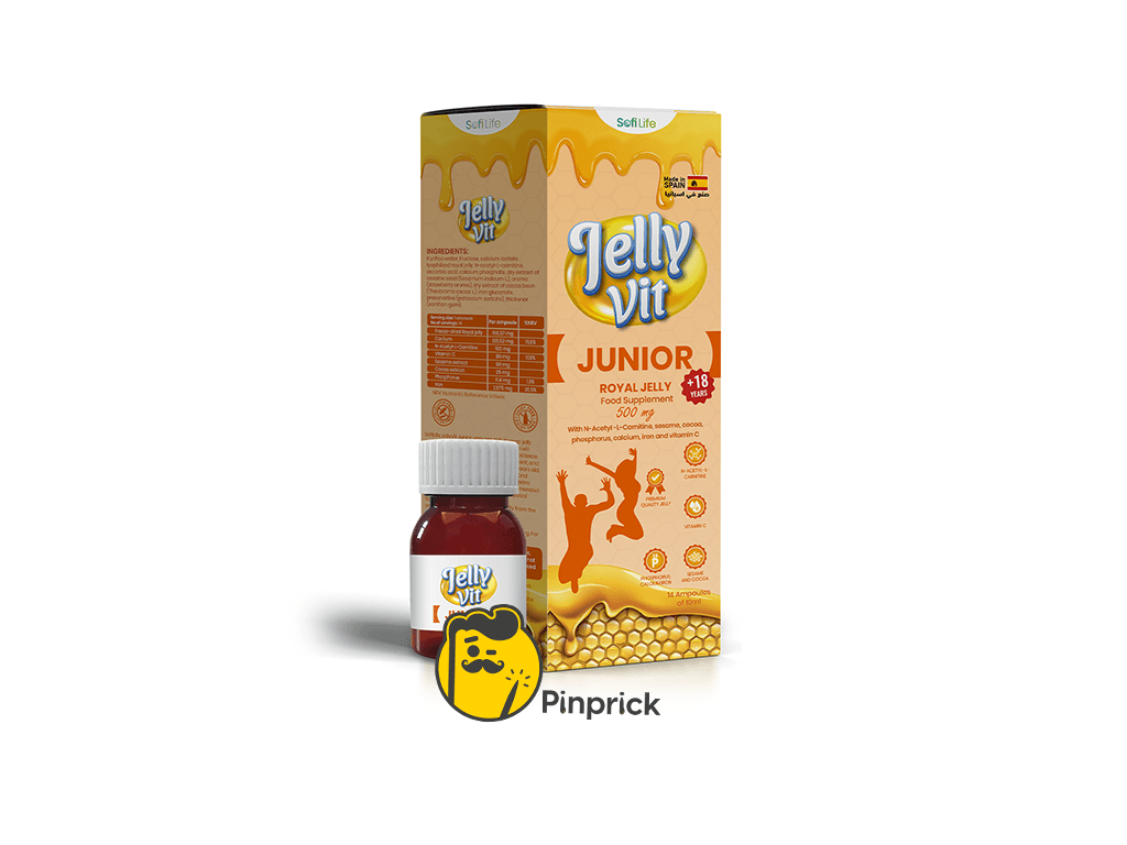 مكمل غذائي جيلي فيت للأطفال بطعم الفراولة Jelly Vit Junior - عدد 14 أمبول | ®sofilife صنع في إسبانيا 🇪🇸