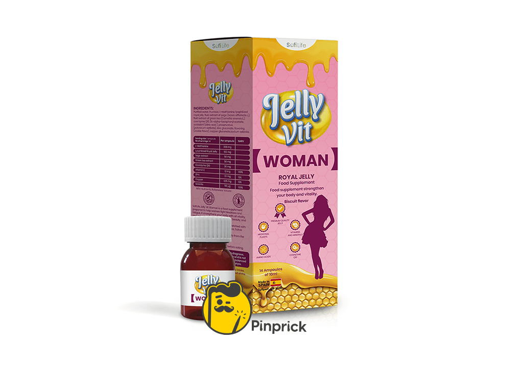 مكمل غذائي جيلي فيت للنساء Jelly Vit - Women - غذاء ملكات النحل بنكهة البسكويت - 14 أمبول | ®sofilife صنع في إسبانيا 🇪🇸