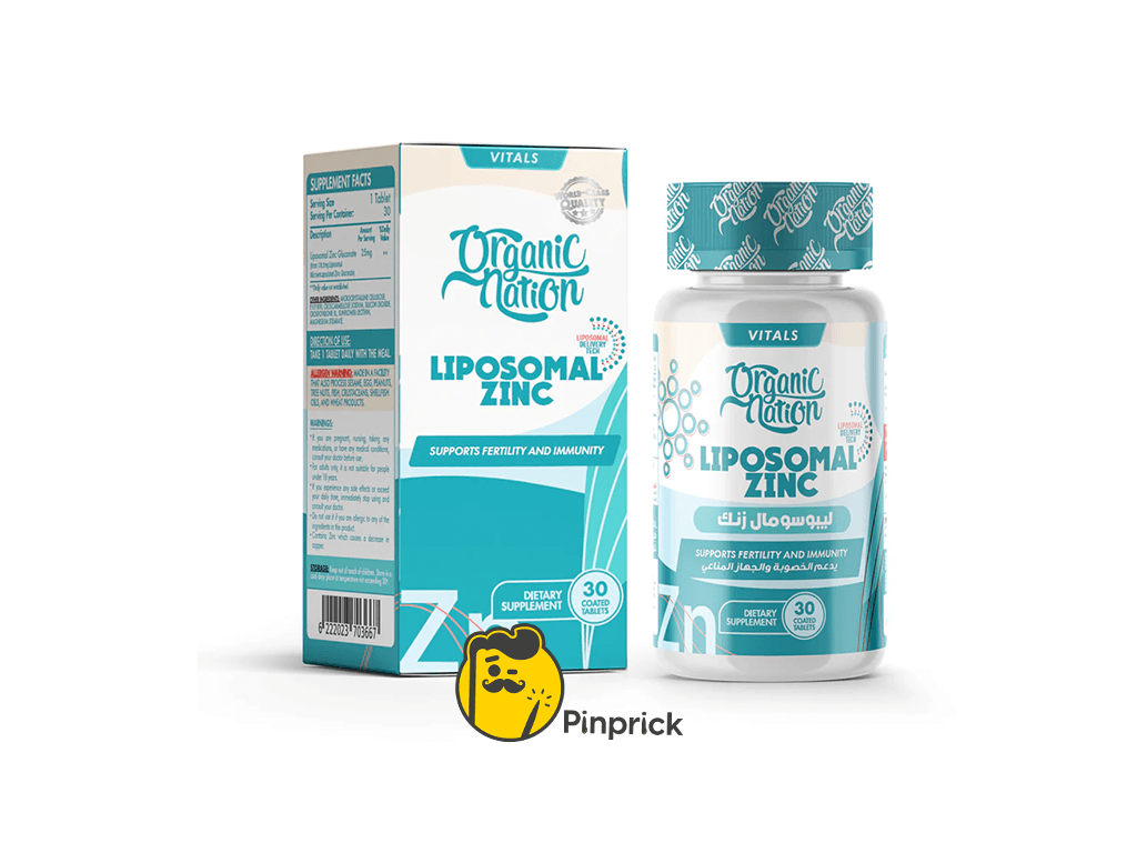 ليبوسومال زنك Liposomal Zinc 25mg - لدعم المناعة والخصوبة - 30 قرص | Organic Natione®