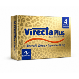 فايركتا بلس - Virecta Plus انتصاب وتأخير | الحل المزدوج للرجال بقوة سيلدينافيل 100 مجم ودابوكستين 60 مجم