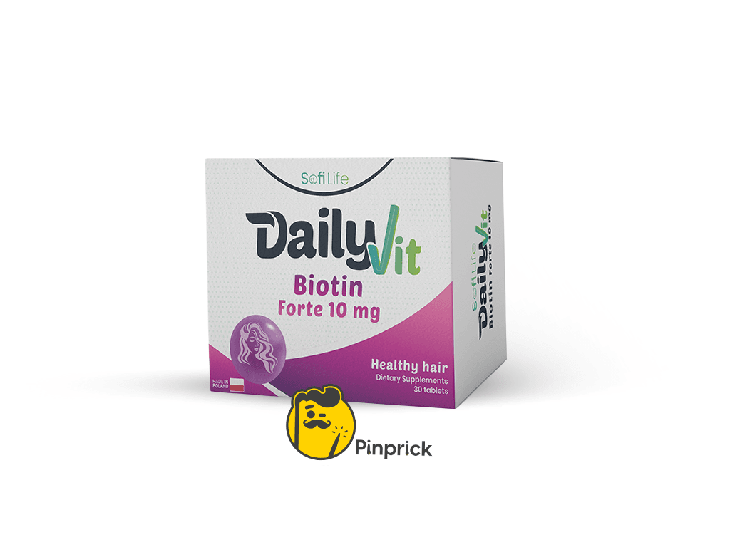 (10,000 mcg) DailyVit Biotin Forte 10 mg | بيوتين 10.000 يدعم صحة الشعر ونعومته وطوله – 30 قرص – ®sofilife