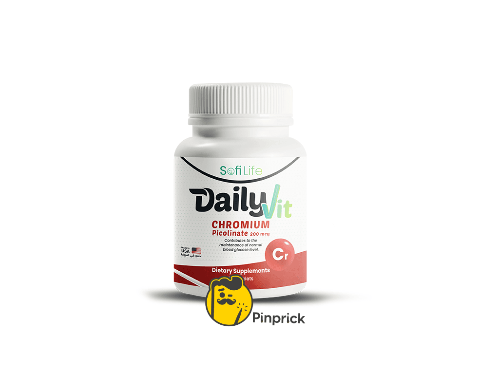 DailyVit Chromium Picolinate 200 mcg | كروميوم بيكولينات لدعم سكر الدم والتحكم في الشهية – 60 قرص – ®sofilife