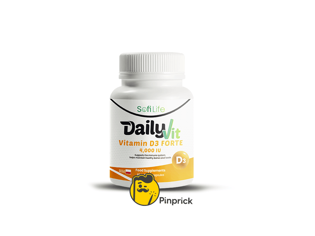 DailyVit D3 Forte 4000 IU | فيتامين د3 بتركيز 4000 وحدة دولية مذاب في زيت زهرة الشمس – 60 كبسولة – ®sofilife