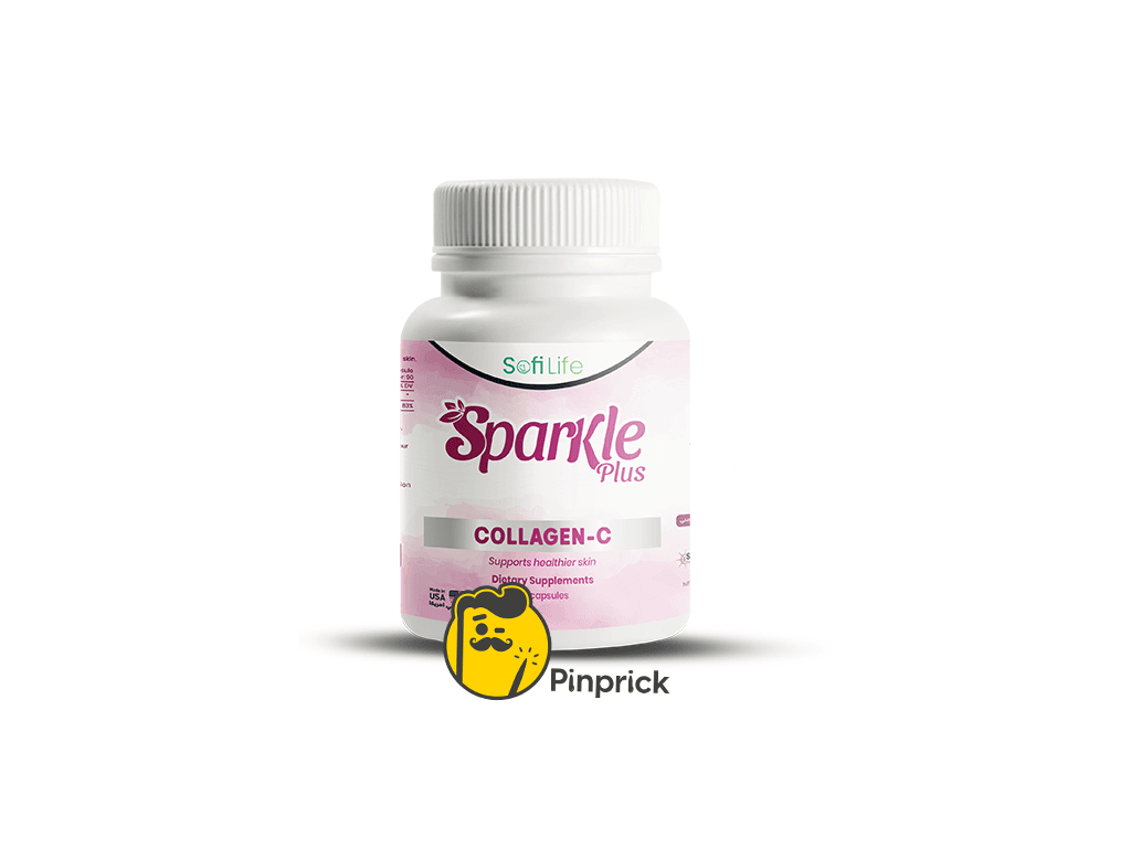 Sparkle Plus Collagen-C | كولاجين 500 مجم وفيتامين سي لدعم نضارة البشرة، تقليل التجاعيد، وصحة المفاصل – 90 كبسولة – ®sofilife