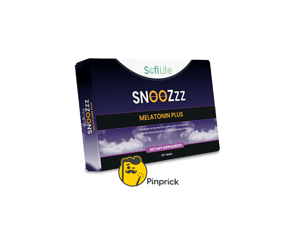 SofiLife SnooZzz Melatonin Plus | ميلاتونين، مغنيسيوم، وفيتامين ب2 للاسترخاء العميق، تقليل التوتر، ونوم صحي – 60 قرص – ®sofilife