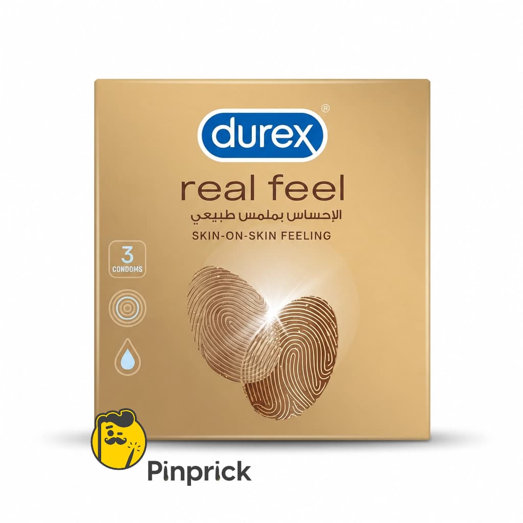 Durex Real Feel | واقي ذكري بدون لاتكس بإحساس طبيعي 3 قطع