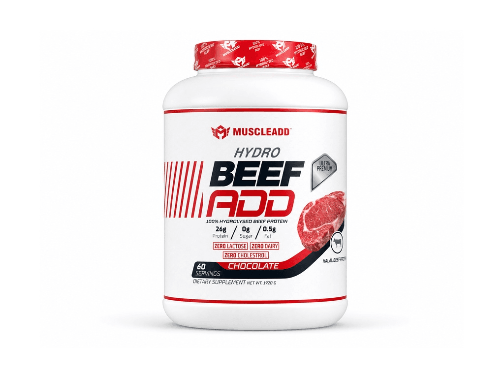 Hydro Beef ADD | بروتين اللحم البقري المهدرج 100% من MuscleADD (شيكولاته/كولا)
