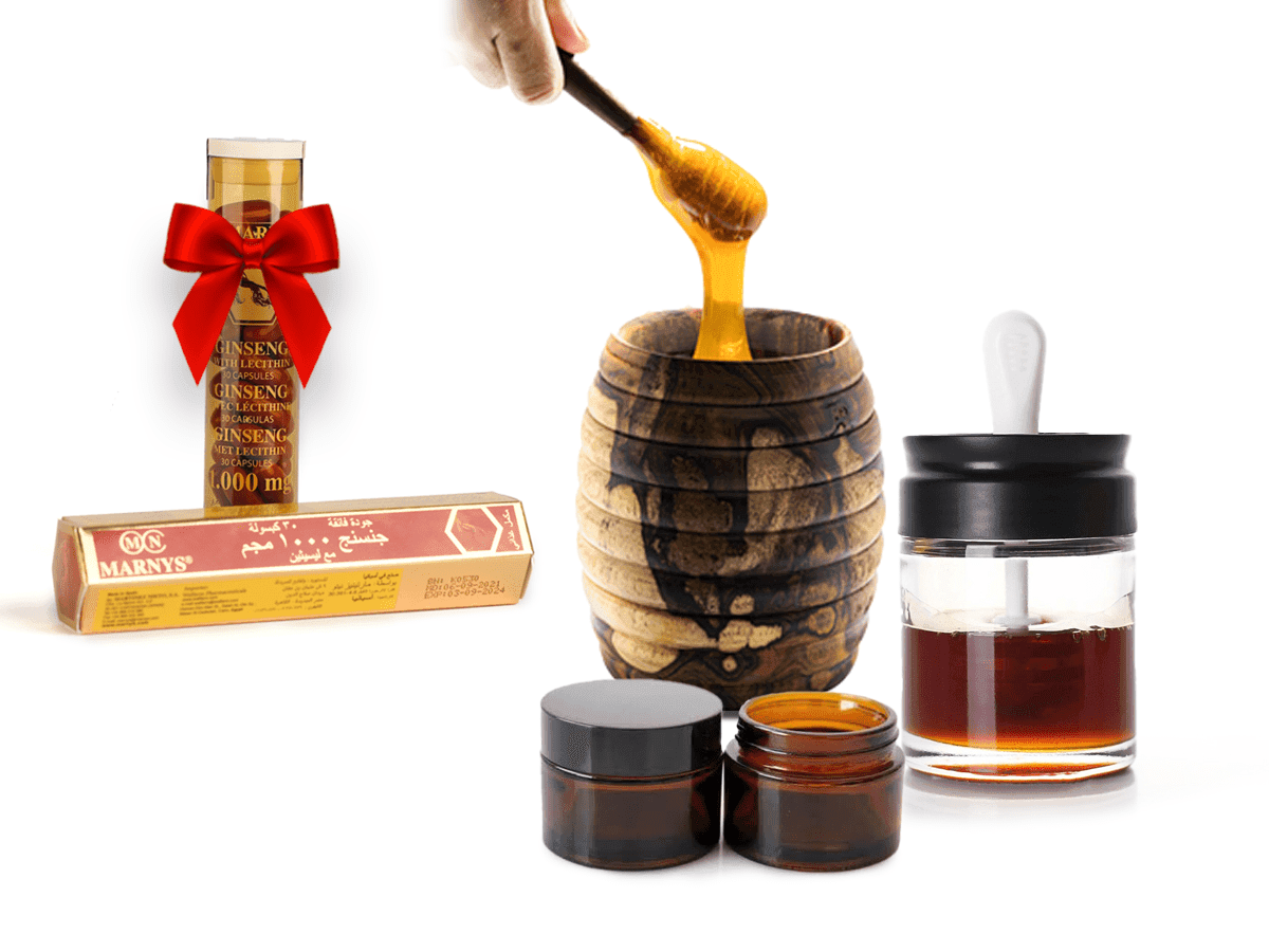 عسل شكة دبوس ومعاه مارنيز جنسنج هدية 🎁