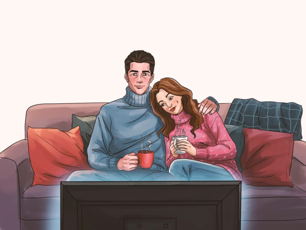 كيف أكون رومانسية مع زوجي - مشاهدة التلفاز معًا