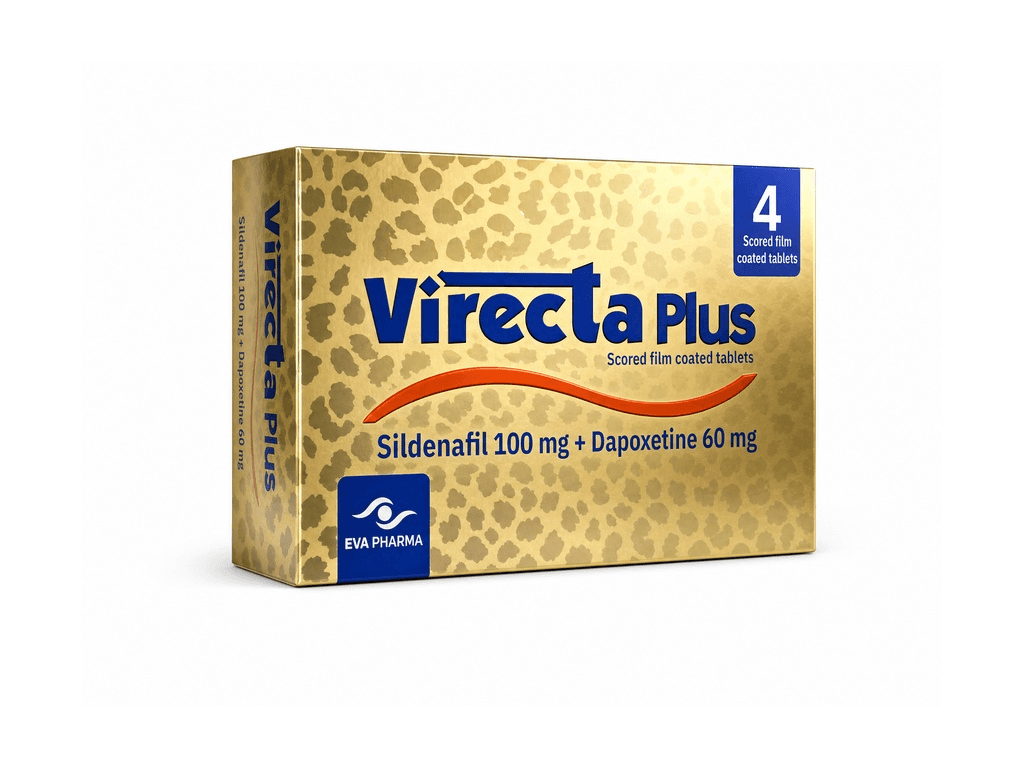 فايركتا بلس - Virecta Plus انتصاب وتأخير | الحل المزدوج للرجال بقوة سيلدينافيل 100 مجم ودابوكستين 60 مجم