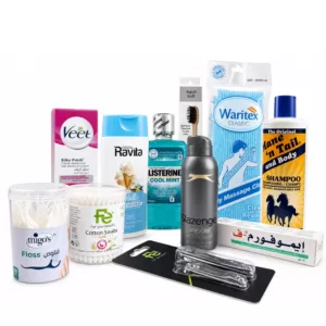 شنطة العناية الشخصية للرجال والنساء من ®pinprick "على سنجة عشرة" 10 منتجات منتقاة بعناية فائقة للنظافة اليومية