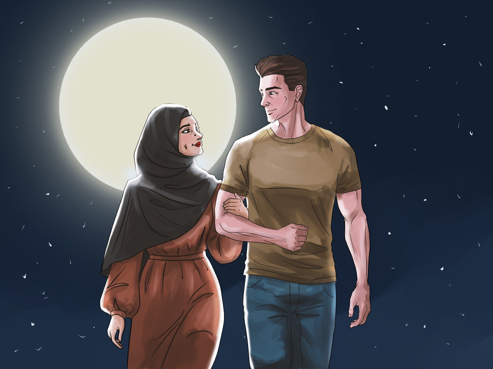 كيف أكون رومانسية مع زوجي - التمشية في ضوء القمر