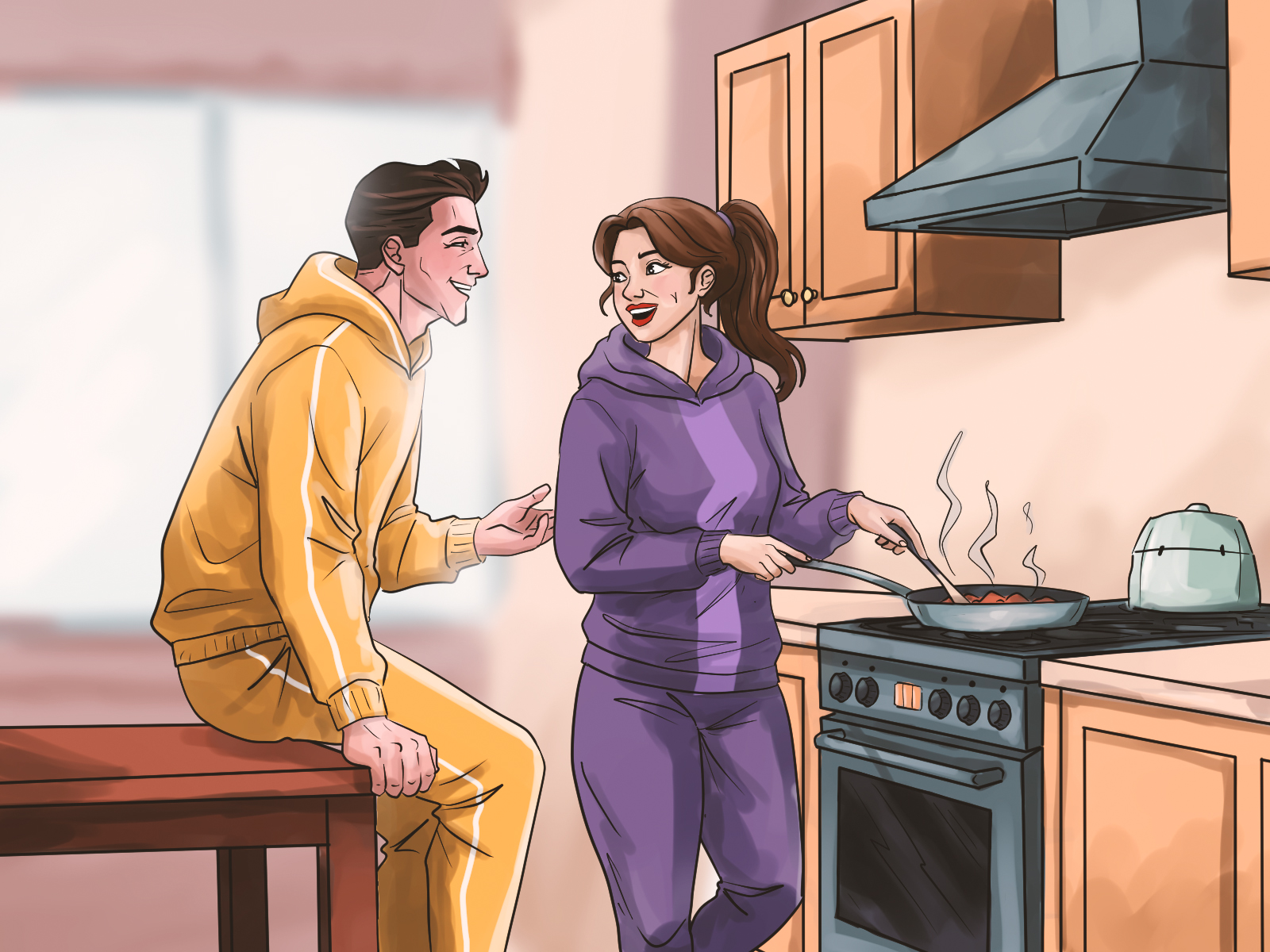 كيف أكون رومانسية مع زوجي - قضاء وقت في المطبخ معًا