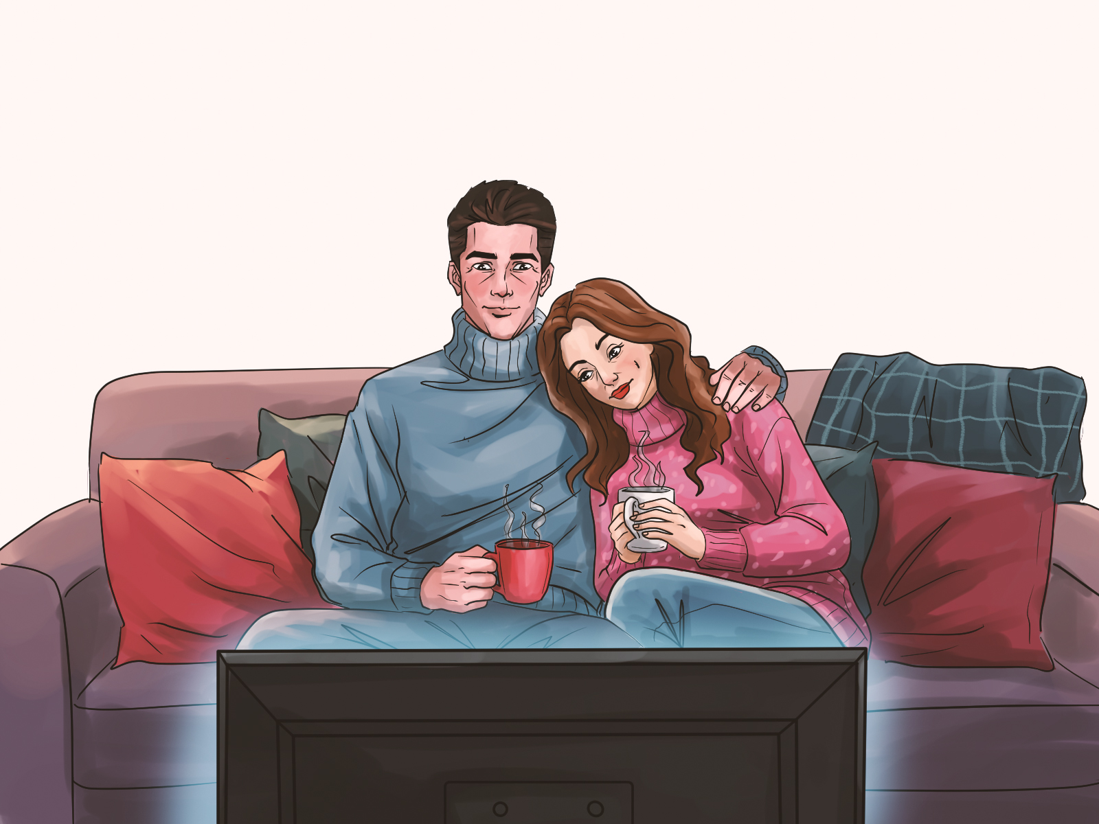 كيف أكون رومانسية مع زوجي - مشاهدة التلفاز معًا